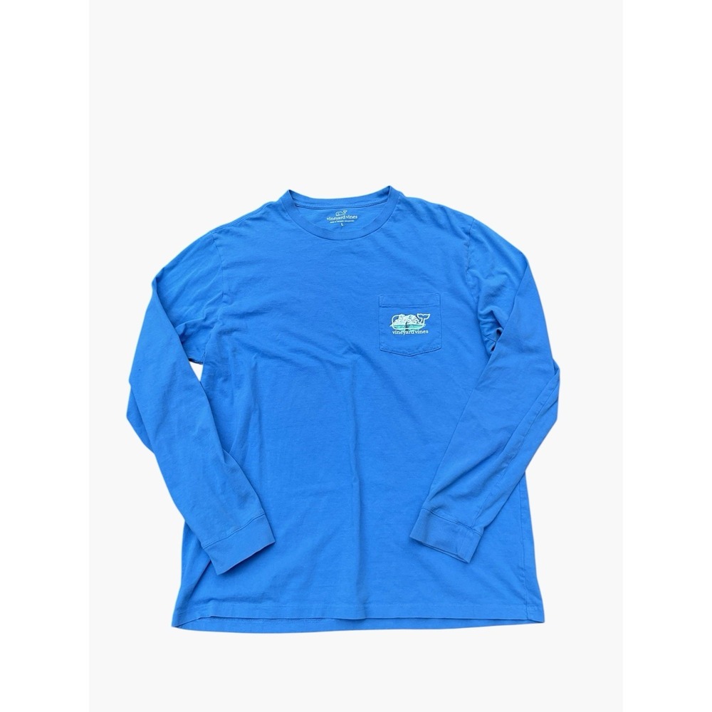 Vineyard Vines Performance Long Sleeve Fishing Shirt Blue  Men's Large UV Sun